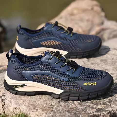 Lightweight Mens Casual Shoes Breathable Mesh Shoes Outdoor Male Treking Footwear Versatile Sneakers