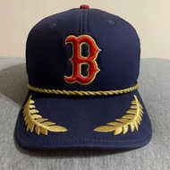 new era Boston MLB 波士頓 大聯盟 紅襪隊 SnapBack 網帽 藍紅 金 棒球帽 老帽 二手 桂冠葉