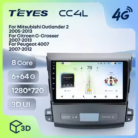 TEYES CC4L For Mitsubishi Outlander 2 CW0W 2005 - 2013 For Citroen C-Crosser 1 2007 - 2013 For Peuge