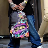 SprayGround Shark Mouth Graffiti Large Capacity Travel Bag Double Shoulder Backpack Classic Bookbag 