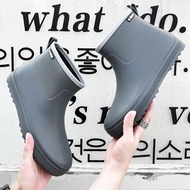 New Style Rain Boots Wear-Resistant Anti-Slip Water Shoes Men's Kitchen Site Brushed Warm Rain Boots Water Boots Women Men's Rubber Shoe Cover