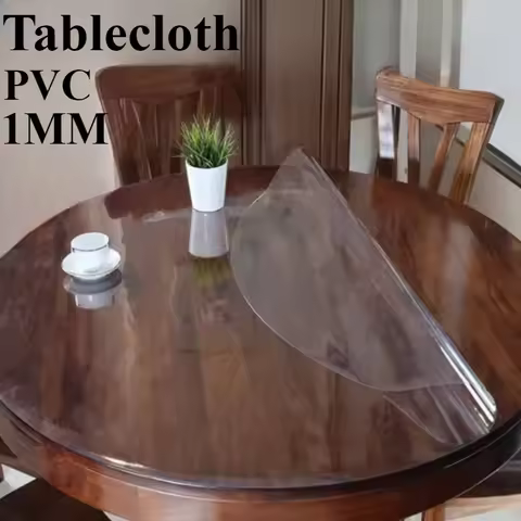 Tablecloth 1pcs Thickness 1.0mm Soft Glass PVC Plastic Waterproof Kitchen Oil Soft Cloth Table Prote