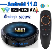 HK1 RBOX W2 Android 11 TV Box Amlogic S905W2 16GB 32GB 64GB AV1 2.4G 5G Dual Wifi BT4.1 3D H.265 4K HDR Media Player HK1RBOX TV Receivers