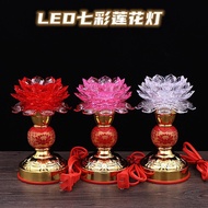 Seasonal Limited Colorful Crystal Lotus Lamp For Buddha Lamp Household led Lotus Lamp Buddha For Lam