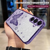 2 in 1 Glitter Rhinestone Phone Case For Samsung A16 Case with Screen Protector Shockproof Casing Cr