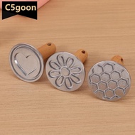 C5GOON Metal Cookie Press Cutter Mold with Wooden Handle Cookie Stamper DIY Baking Tools for Cakes P