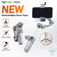 [Newest] TNW 3-Axis Gimbal Stabilizer For Phone Extendable Rod AI Tracking Foldable for Vlog Live St