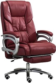 Home Work Chair Ergonomic Office Chair High-Back Executive Office Chair with Footrest with Reclining Function And Armrest Adjustable Height And 360° Swivel Computer Desk Chair Brown (Color : Red)