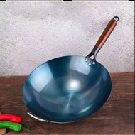 Iron Wok Pure Iron Wok Non Stick  Wok Old-Fashioned Household Wok High Quality Iron Wok No Rust 30/3