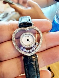 『已交流』👏👏蕭邦 快樂鑽 系列 20/4516 愛心 Happy Dioamonds 浮動鑽石七顆 18K白金鑽錶 Chopard