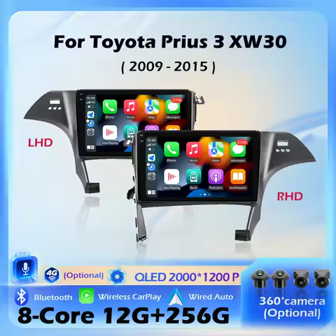 Car Radio Multimedia Video Player Android16 For Toyota Prius 3 XW30 2009 - 2015 Wireless CarPlay Nav