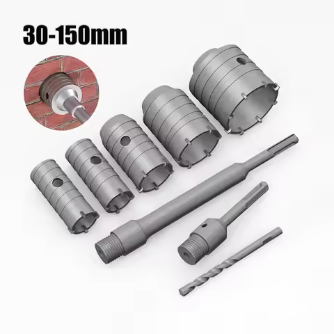 1Pc 30-150mm SDS-Plus Concrete Wall Hole Saw Hammer Drill Bit with Circular Shaft Cutting Tool Mason