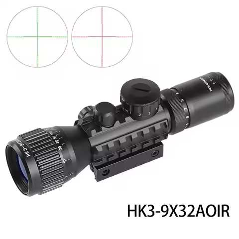 MARCH HK 3-9X32AOIR Tactical Compact Riflescope Optical Rifle Scope Airsoft Equipments Hunting Colli