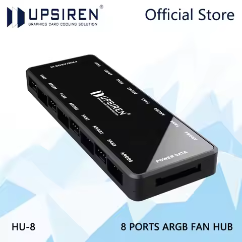 UPSIREN HU-8 Chassis Fan Hub，Support motherboard synchronization，8 Sets of ARGB and PWM Interfaces,B