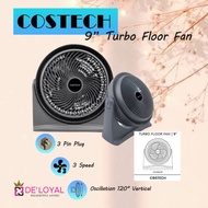 Costech 9" Turbo Floor Fan Model CT-9981FF with Adjustable 3 Speed Fan