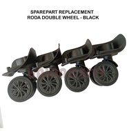 Double Wheel 360 degree rotating suitcase Wheel | 1 set Contains 4 pcs | BLACK color | Include Bolts