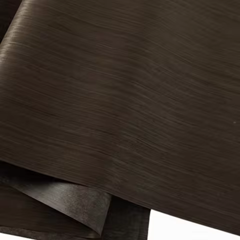 Size:2.5x0.58m Thick:0.2mm Dark Brown Tech Wood Veneer Sheet Ideal for Versatile Home Furniture Deco