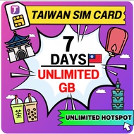 J Travel【 Taiwan SIM Card 】UNLIMITED HOTSPOT NO CAP Travel Prepaid Sim Card 台湾上网卡 Taiwan Simkad