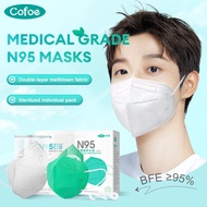 Cofoe N95 Face Mask 4 Ply Disposable Protective Duckbill Respirator Masks Anti-virus Anti Particle Flu Prevention 4 Layer Masker Mouth Cover 3D Facemask For Adult