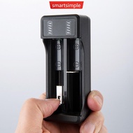 SMARTSIMPLE 2 Slots Dual 18650 Lithium Battery Charger for 18650 14650 Charging 4.2 / 3.7 V Recharge