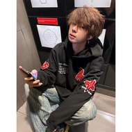 National Trendy Style High Street Towel Embroidered Letters Hooded Sweatshirt Men s Spring and Autum