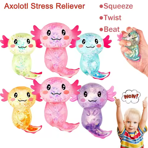 1/3/6/9PCS Axolotl Sensory Stress Relief Squishy Valentine's Day Gift Axolotl Party Supplies Gift St