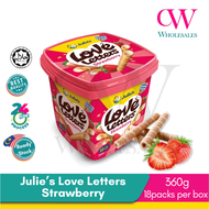 Julies Love Letters Perisa Coklat Strawberi Lemon | Biskut Gulung Julies Love Letters 18 pek / 360g