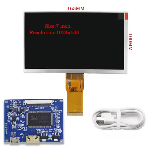 7 Inch 1024*600 Screen Display LCD Monitor Driver Control Board Mini HDMI-Compatible For Lattepanda,