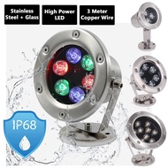 3H Lampu LED Bawah Air AC12V 7021 Outdoor Landskap Underwater Fitting (Stainless Steel) + Wayar 3M