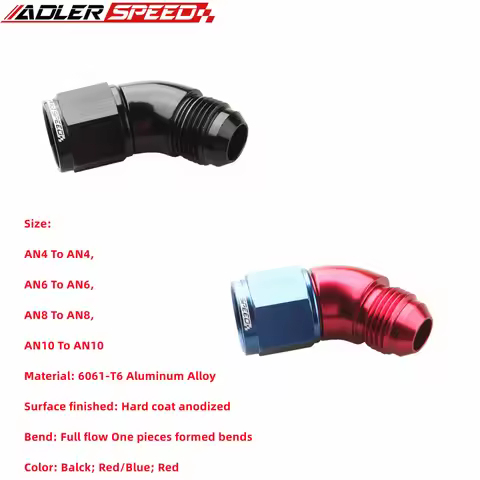 AN4 AN6 AN8 AN10 AN12 AN16 45 Degree Female To Male Full Flow Adapter Fittings