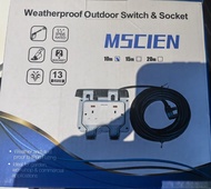 MSCIEN 10米戶外防水雙位獨立開關插座延長線