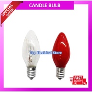 E12 BULB (CLEAR/RED)BULB E12 LAMP LIGHT PRAYER LIGHT FILAMENT INCANDESCENT LAMPU KACA