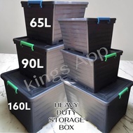 STORAGE BOX 160L , 90L , 65L | HEAVY DUTY PEARLWAVE STORAGE BOX WITH HANDLE & WHEELS