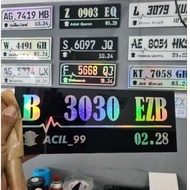 RAINBOW ACRYLIC MOTORCYCLE NUMBER PLATE (UNIT)