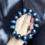 黑體 藍虎眼石 14mm大顆粒 手珠手串 藍電光貓眼流動感 藍虎眼