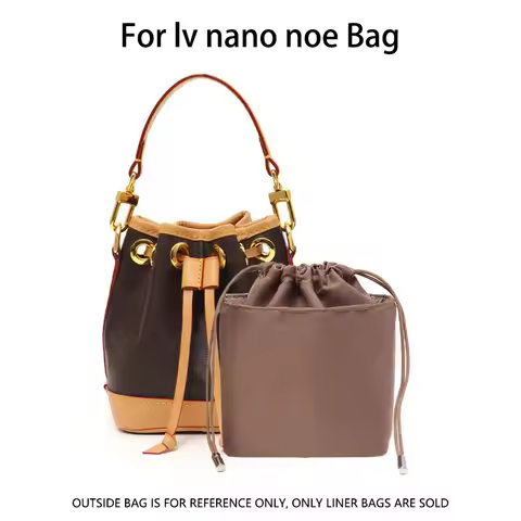 New Bag Organizer for LV Nano Noe Handbag Dupont Paper Inner Bag Insert Storage Bags Drawstring Line