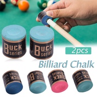 (Ready) 2pcs Billiard Chalks Pool Cue Stick No-slip Chalk Snooker Accessories