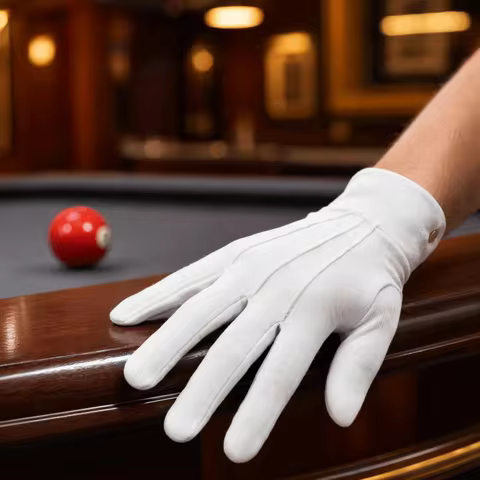 2pcs Cotton Blend Billiard Referee Gloves Full Finger Breathable White Cotton Billiard Referee Snug 