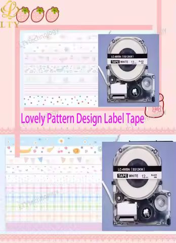 Lovely Pattern label Tape Compatible for Kingjim EPSON LW-300 LW-400 LW-600P LW-700 LC-4WBN9 Printer