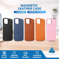 Magnetic Leather Case Compatible for iP16/15/14 Pro Max Durable Protective High Quality Cover