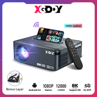 XGODY X1 Samrt Proyektor  Android Dolby Audio Netflix Youtube  4K WiFi Bluetooth  450ANSI Lumens Fre