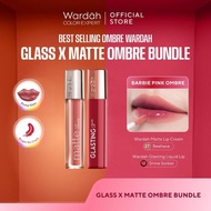 BUNDLE OMBRE WARDAH Paket Ombre Glasting Liquid Lip + Matte Lip Cream - Makeup Bibir Gloss wardah 27
