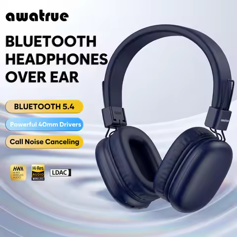 AWATRUE AT8 Dual Wireless Headphones ANC Noise Reduction Earphone Bluetooth 5.4 Hi-Res Audio Over Th