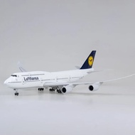 Lufthansa Boeing 747-800 LED Version 49cm High quality Airplane Model On Display Stand