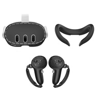 Silicone Protective Cover Shell Case For Meta Quest 3 VR Headset Head Face Cover Handle Grip For Que