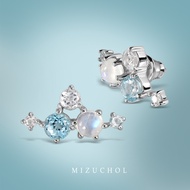 Mizuchol-ต่างหู Ocean Symphony Earrings พลอย Aquamarine Blue Topaz White Topaz Moonstone