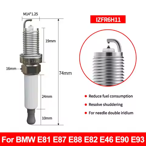 For NGK IZFR6H11 4294 12122158252 Dual Iridium Spark Plugs for E82 E87 E88 E90 E92 E63 E65 E66 E70 3