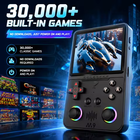 3.5 Inch M9 Retro Game Console RK3326 Linux EE System 18000+ Games Portable Handheld Arcade Gaming P