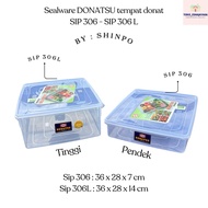 SHINPO - Donatsu Storage Box Food Storage Box Short Donut Box Tall Donut Box Food Storage Container 