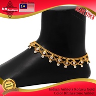 { Ready Stock  } Indian Anklets Kolusu Gold Color Rhinestone Anklet (ANK428GLD)